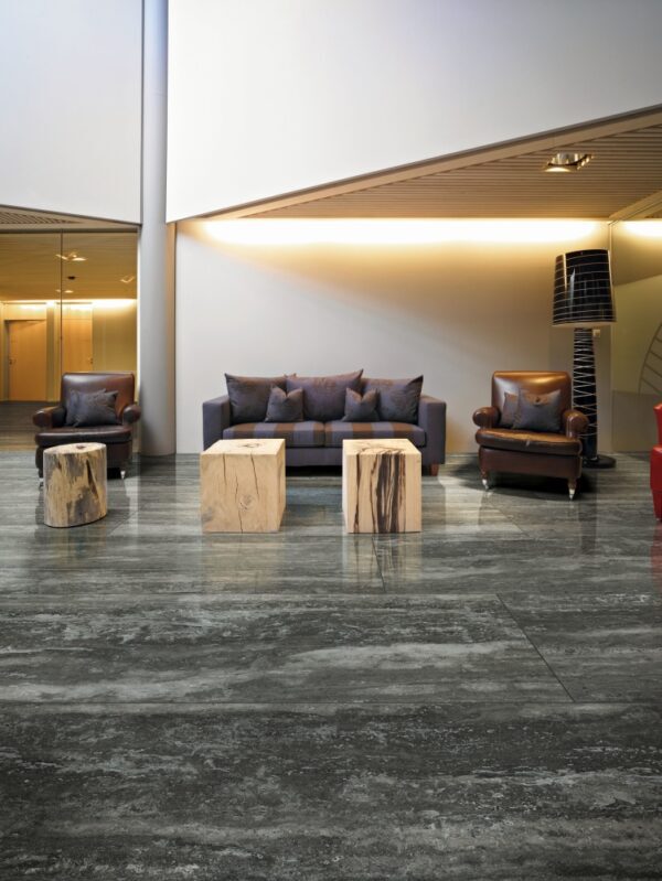 This is an image of the tile product I-Travertini Black Glossy.